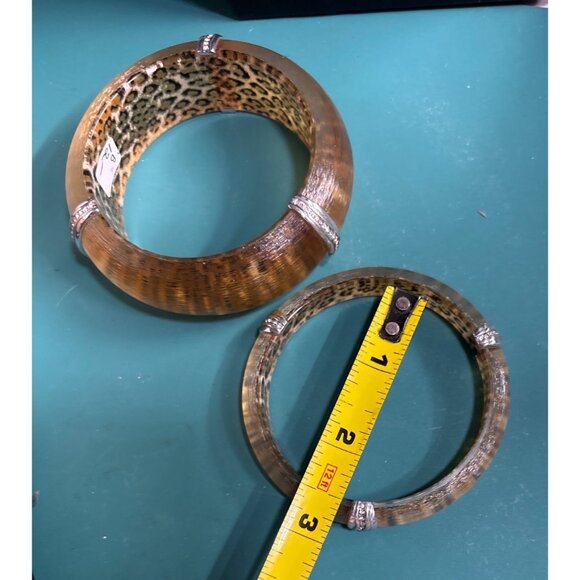 Brighton Leopard Print Resin Bangle Set With Silver Crystal Accents - Picture 10 of 10